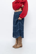 Load image into Gallery viewer, Vintage x Made in India x Dark Blue Bohemian Cotton Midi Skirt (L, XL)
