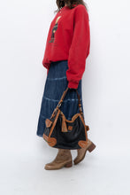 Load image into Gallery viewer, Vintage x Made in India x Dark Blue Bohemian Cotton Midi Skirt (L, XL)