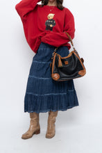 Load image into Gallery viewer, Vintage x Made in India x Dark Blue Bohemian Cotton Midi Skirt (L, XL)