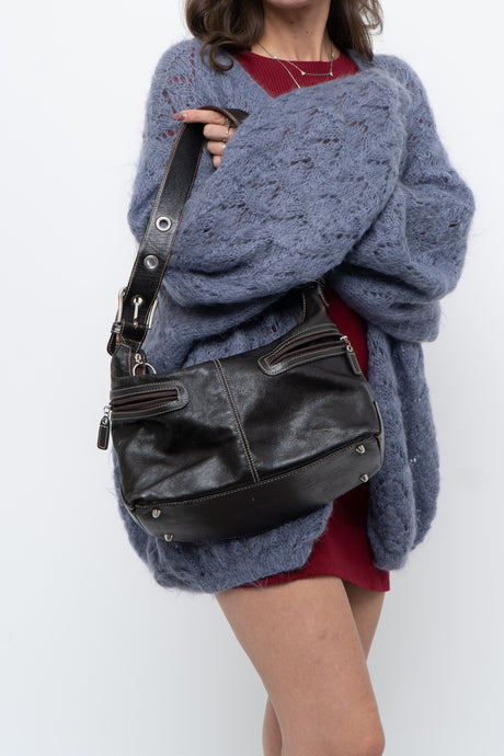 Vintage x Dark Brown Worn Leather Purse