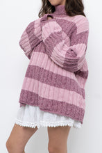 Load image into Gallery viewer, Vintage x Pink Two-tone Cotton Ribbed Knit Turtleneck (XS-XL)