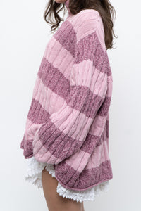Vintage x Pink Two-tone Cotton Ribbed Knit Turtleneck (XS-XL)
