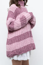 Load image into Gallery viewer, Vintage x Pink Two-tone Cotton Ribbed Knit Turtleneck (XS-XL)
