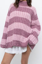 Load image into Gallery viewer, Vintage x Pink Two-tone Cotton Ribbed Knit Turtleneck (XS-XL)