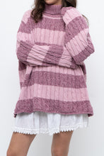 Load image into Gallery viewer, Vintage x Pink Two-tone Cotton Ribbed Knit Turtleneck (XS-XL)