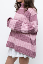 Load image into Gallery viewer, Vintage x Pink Two-tone Cotton Ribbed Knit Turtleneck (XS-XL)