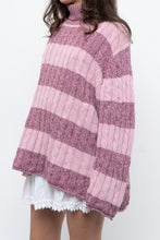Load image into Gallery viewer, Vintage x Pink Two-tone Cotton Ribbed Knit Turtleneck (XS-XL)