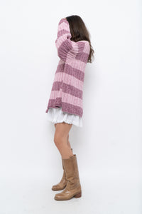 Vintage x Pink Two-tone Cotton Ribbed Knit Turtleneck (XS-XL)