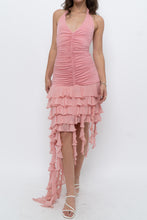 Load image into Gallery viewer, Vintage x BCBG Blush Pink Silk Frilly Midi Dress (M, L)