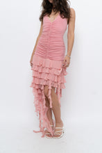 Load image into Gallery viewer, Vintage x BCBG Blush Pink Silk Frilly Midi Dress (M, L)