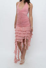 Load image into Gallery viewer, Vintage x BCBG Blush Pink Silk Frilly Midi Dress (M, L)