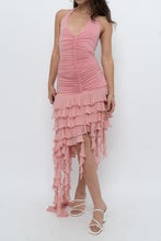 Load image into Gallery viewer, Vintage x BCBG Blush Pink Silk Frilly Midi Dress (M, L)