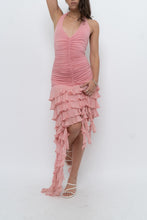 Load image into Gallery viewer, Vintage x BCBG Blush Pink Silk Frilly Midi Dress (M, L)