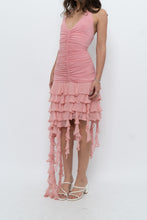 Load image into Gallery viewer, Vintage x BCBG Blush Pink Silk Frilly Midi Dress (M, L)