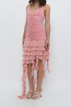 Load image into Gallery viewer, Vintage x BCBG Blush Pink Silk Frilly Midi Dress (M, L)