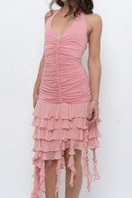 Load image into Gallery viewer, Vintage x BCBG Blush Pink Silk Frilly Midi Dress (M, L)