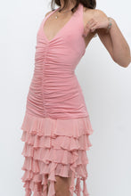 Load image into Gallery viewer, Vintage x BCBG Blush Pink Silk Frilly Midi Dress (M, L)