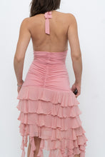 Load image into Gallery viewer, Vintage x BCBG Blush Pink Silk Frilly Midi Dress (M, L)