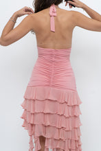 Load image into Gallery viewer, Vintage x BCBG Blush Pink Silk Frilly Midi Dress (M, L)