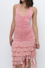 Load image into Gallery viewer, Vintage x BCBG Blush Pink Silk Frilly Midi Dress (M, L)