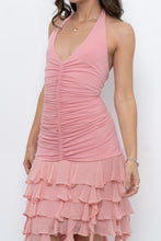 Load image into Gallery viewer, Vintage x BCBG Blush Pink Silk Frilly Midi Dress (M, L)