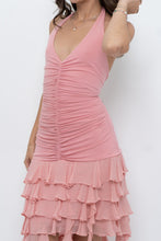 Load image into Gallery viewer, Vintage x BCBG Blush Pink Silk Frilly Midi Dress (M, L)