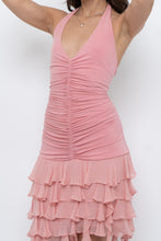 Load image into Gallery viewer, Vintage x BCBG Blush Pink Silk Frilly Midi Dress (M, L)