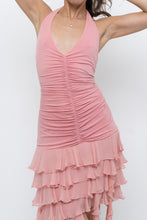 Load image into Gallery viewer, Vintage x BCBG Blush Pink Silk Frilly Midi Dress (M, L)