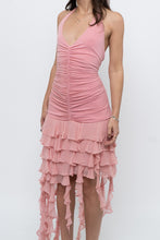 Load image into Gallery viewer, Vintage x BCBG Blush Pink Silk Frilly Midi Dress (M, L)