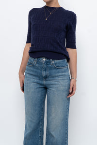 FENDI x Navy Monogram Short Sleeve (S, M)