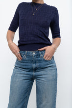 Load image into Gallery viewer, FENDI x Navy Monogram Short Sleeve (S, M)