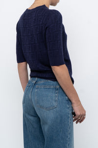 FENDI x Navy Monogram Short Sleeve (S, M)