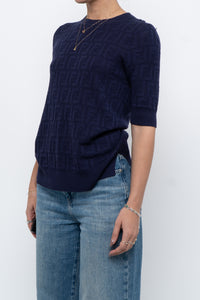FENDI x Navy Monogram Short Sleeve (S, M)