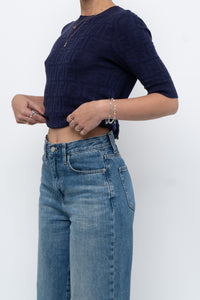 FENDI x Navy Monogram Short Sleeve (S, M)