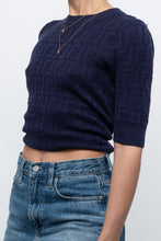 Load image into Gallery viewer, FENDI x Navy Monogram Short Sleeve (S, M)