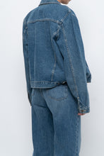 Load image into Gallery viewer, Vintage x Midwash Cropped Denim Jacket (XS-M)