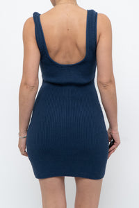 DYNAMITE x Blue Knit Mini Dress (XS, S)
