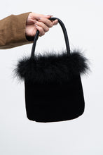 Load image into Gallery viewer, Vintage x Black Velvet Fur Clutch
