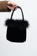 Load image into Gallery viewer, Vintage x Black Velvet Fur Clutch