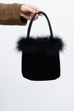 Load image into Gallery viewer, Vintage x Black Velvet Fur Clutch