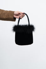 Load image into Gallery viewer, Vintage x Black Velvet Fur Clutch