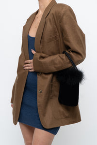 Vintage x Black Velvet Fur Clutch