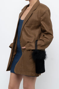 Vintage x Brown Linen Blazer (XS-M)
