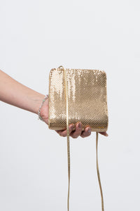 Vintage x WHITING & DAVIS Gold Sequin Shoulder Purse