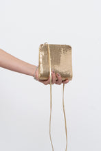 Load image into Gallery viewer, Vintage x WHITING &amp; DAVIS Gold Sequin Shoulder Purse