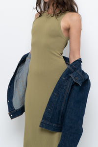 THE DROP x Chartreuse Knit Maxi Dress (S)