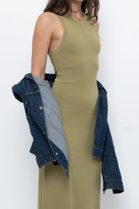 THE DROP x Chartreuse Knit Maxi Dress (S)