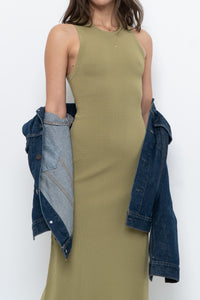 THE DROP x Chartreuse Knit Maxi Dress (S)