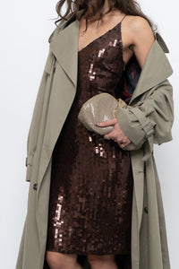 Vintage x Beige Sequin Chainlink Purse