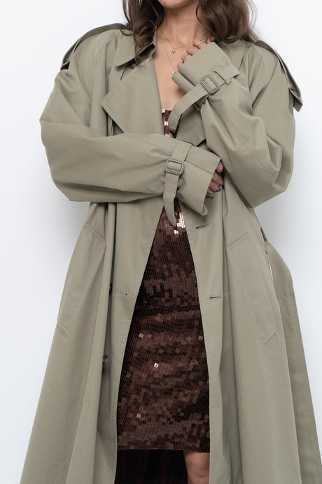 Vintage x Made in Canada x Beige Cotton Belted Trench (XS-L)
